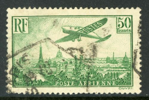 Correo aéreo francés 1936 50 francos verde SG # 540 VFU P100 ⭐⭐ - Imagen 1 de 2