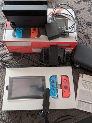 Nintendo Switch HAC-001 - 32GB - Spielkonsole - Neon-Rot/Neon-Blau 