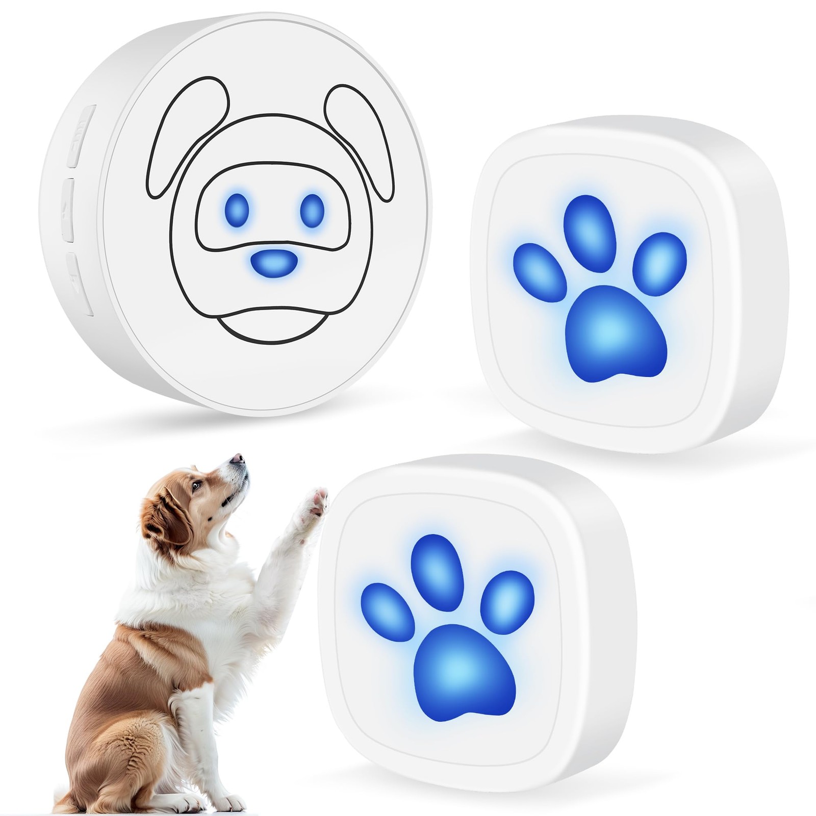 Whimsii Dog Doorbell, Wireless Ring Bell to Go Outside, IP55 Waterproof Black