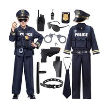 Spooktacular Creations Police Costume for Kids Boys in Dark Premi... Fast Ship