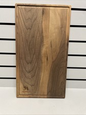 Unfinished Solid Walnut Cutting Board with Drip Ring 3/4 X 10 X 18 M Monogram
