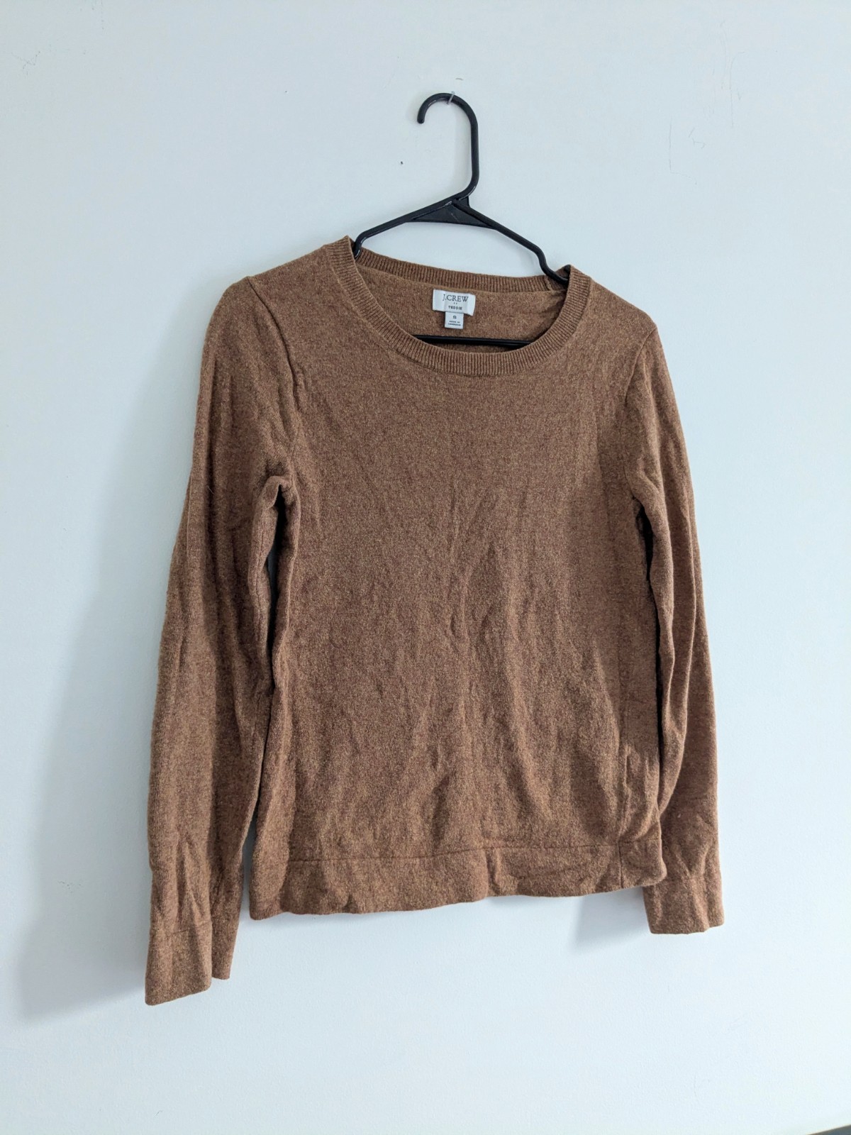 J.Crew Teddie Sweater Women's Small Brown Merino Wool Blend Knit