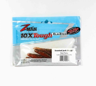 Zman Soft K�der Jerk ShadZ 4 Zoll 5/Pack New Penny (4476)