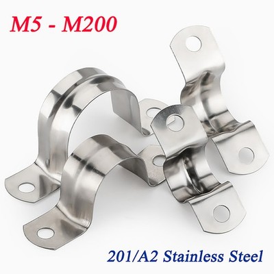 A2 Stainless Steel Tube Clip Plumbing Pipe Saddle U-Strap Clamps Bracket M5-M200