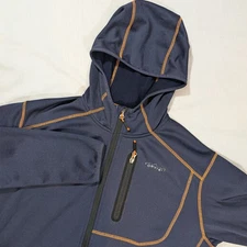 Orvis Big Horn Performance Fleece Full Zip Hoodie Water Wind Resistant Shell L