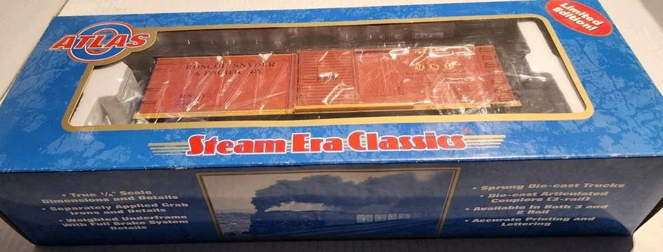 Atlas O Scale Steel Re Built USRA Box Car Roscoe, Snyder & Pacific #32 - Image 3 of 4