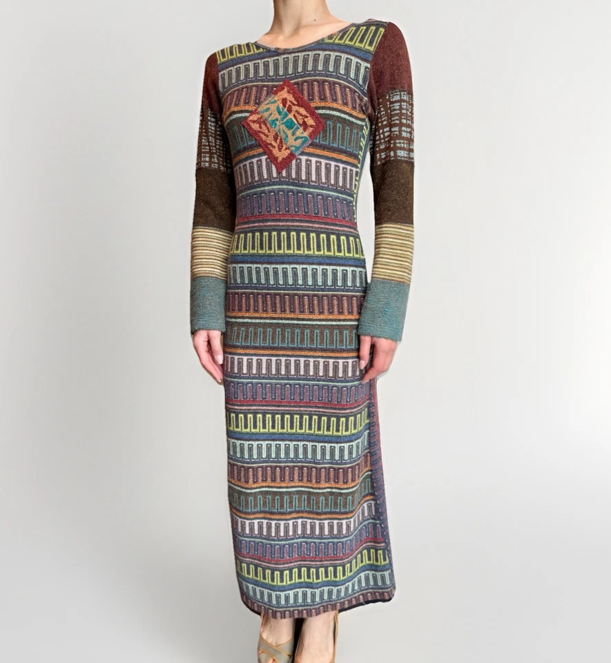 Save The Queen шерсти смесь трикотажа макси длинным рукавом платье винтажный y2k размер M - Изображение 2 из 4