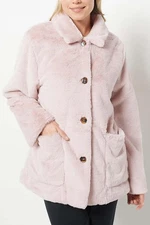 Cuddl Duds Everyday Luxe Faux Fur Shirt Jacket Rosy