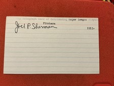Joel P. Sherman🔥🔥MLB: 1915 Philadelphia Athletics 🔥🔥Autograph🔥🔥
