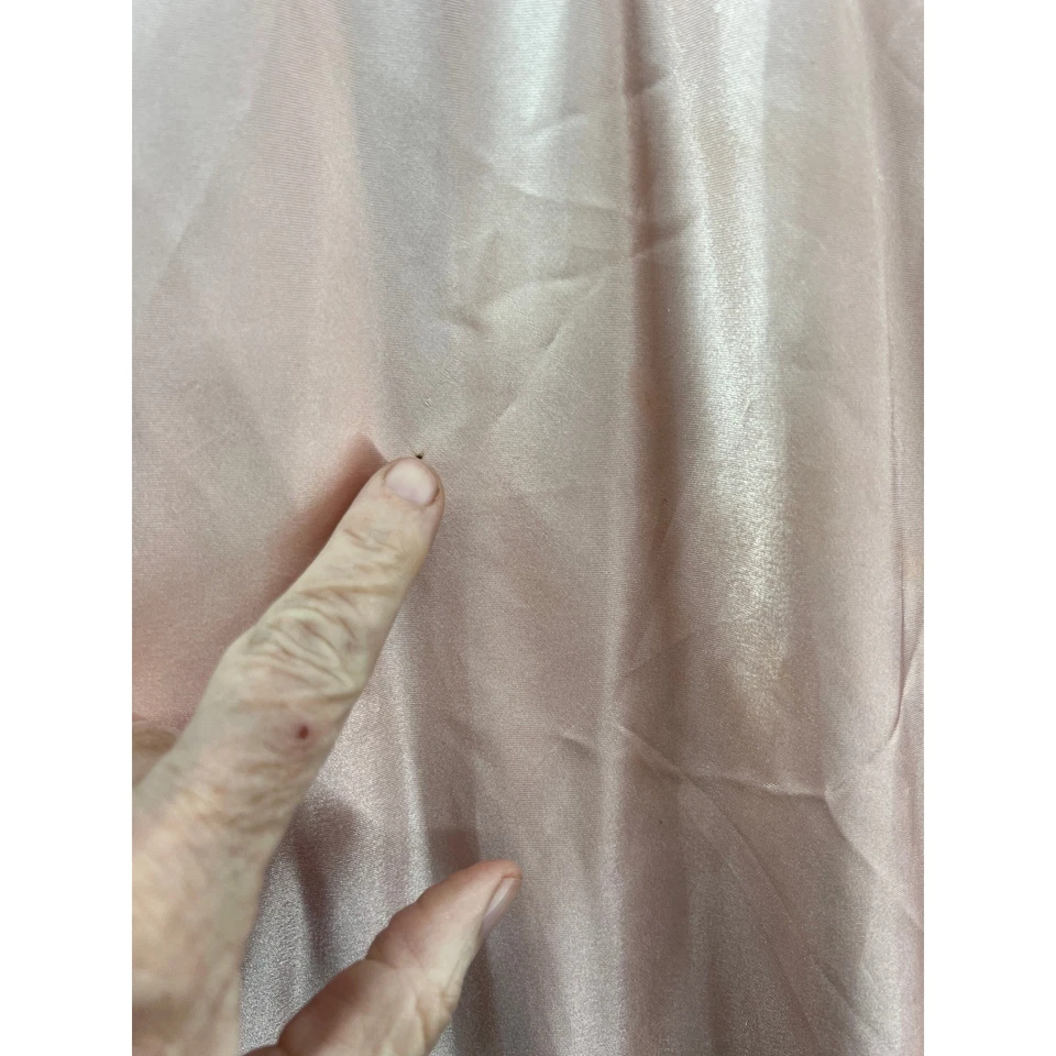 De Colección Camisón de Seda y Satén Mediano Largo Floral Bordado Encaje Rosa Vestido sin Mangas Foto 3 de 4