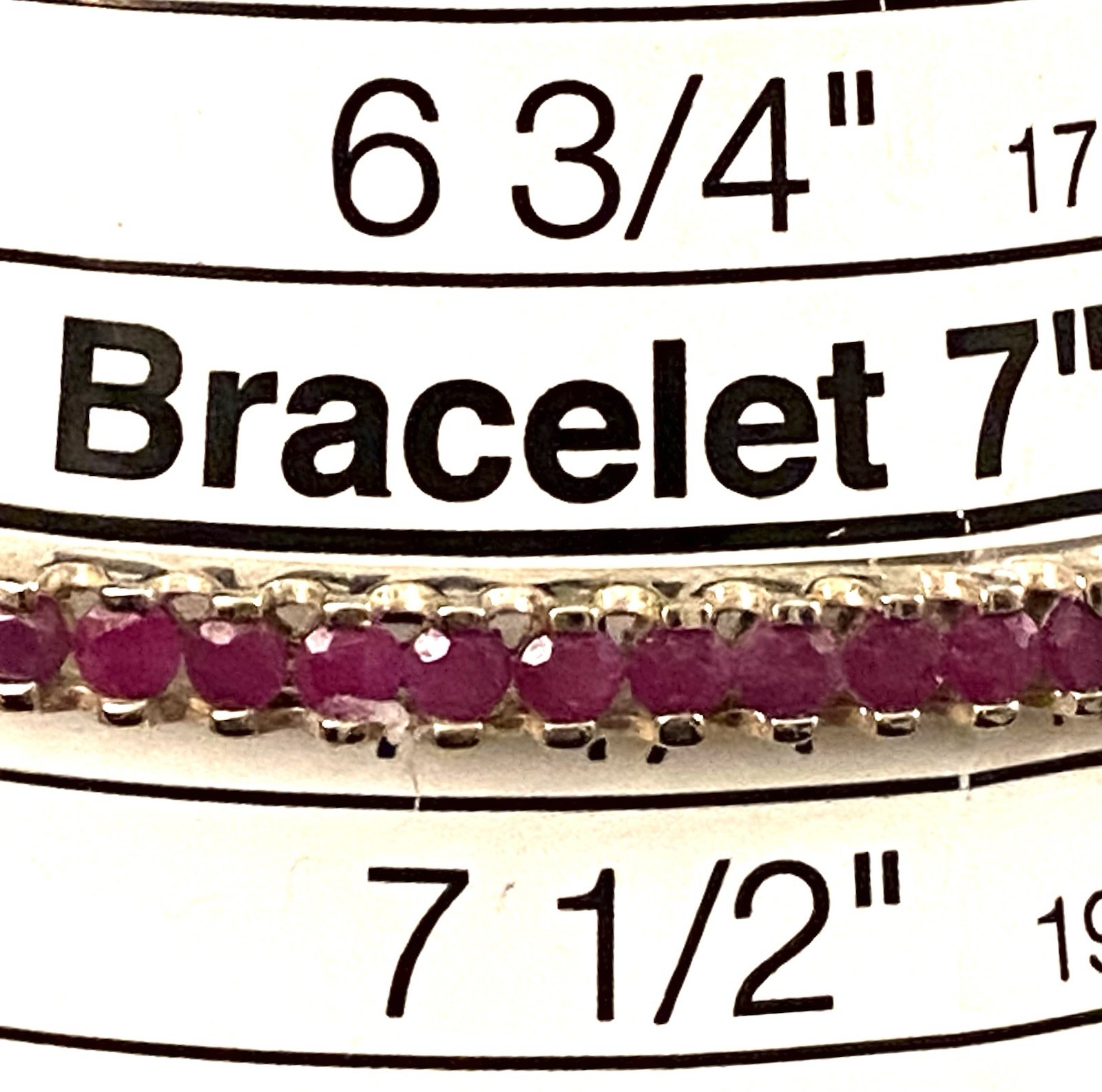 💜GEN  RUBY STERLING BANGLE /cuff 7.25  Inside Me… - image 6