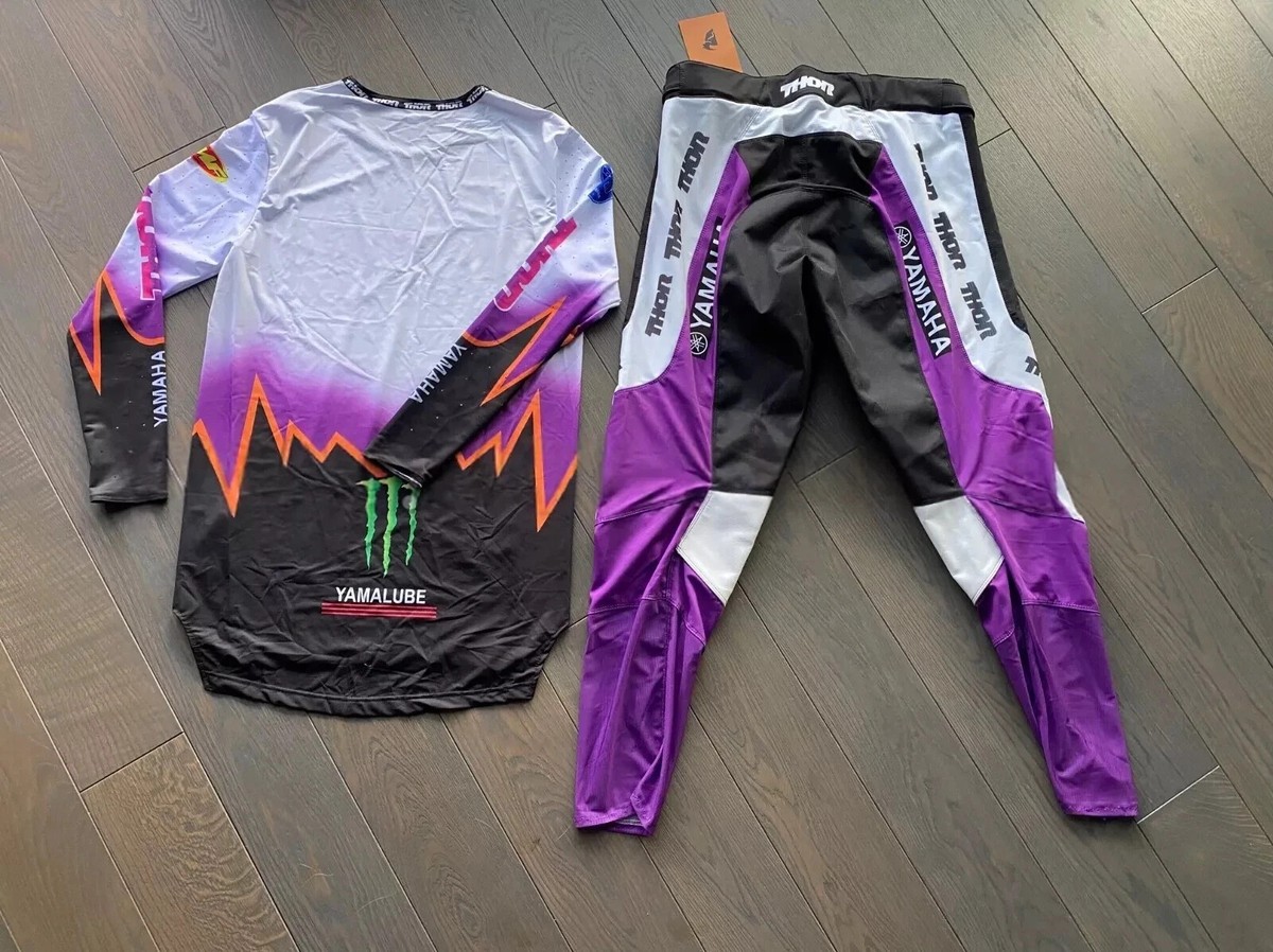 YAMAHA スポーツウェア　紫 Thor Pulse Yamaha Monster Energy Gear Set 2025 Motocross Jersey