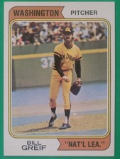 1974 Topps BILL GREIF #102 Washington Nat'l Lea. Variation NM/MINT Sharp & Clean