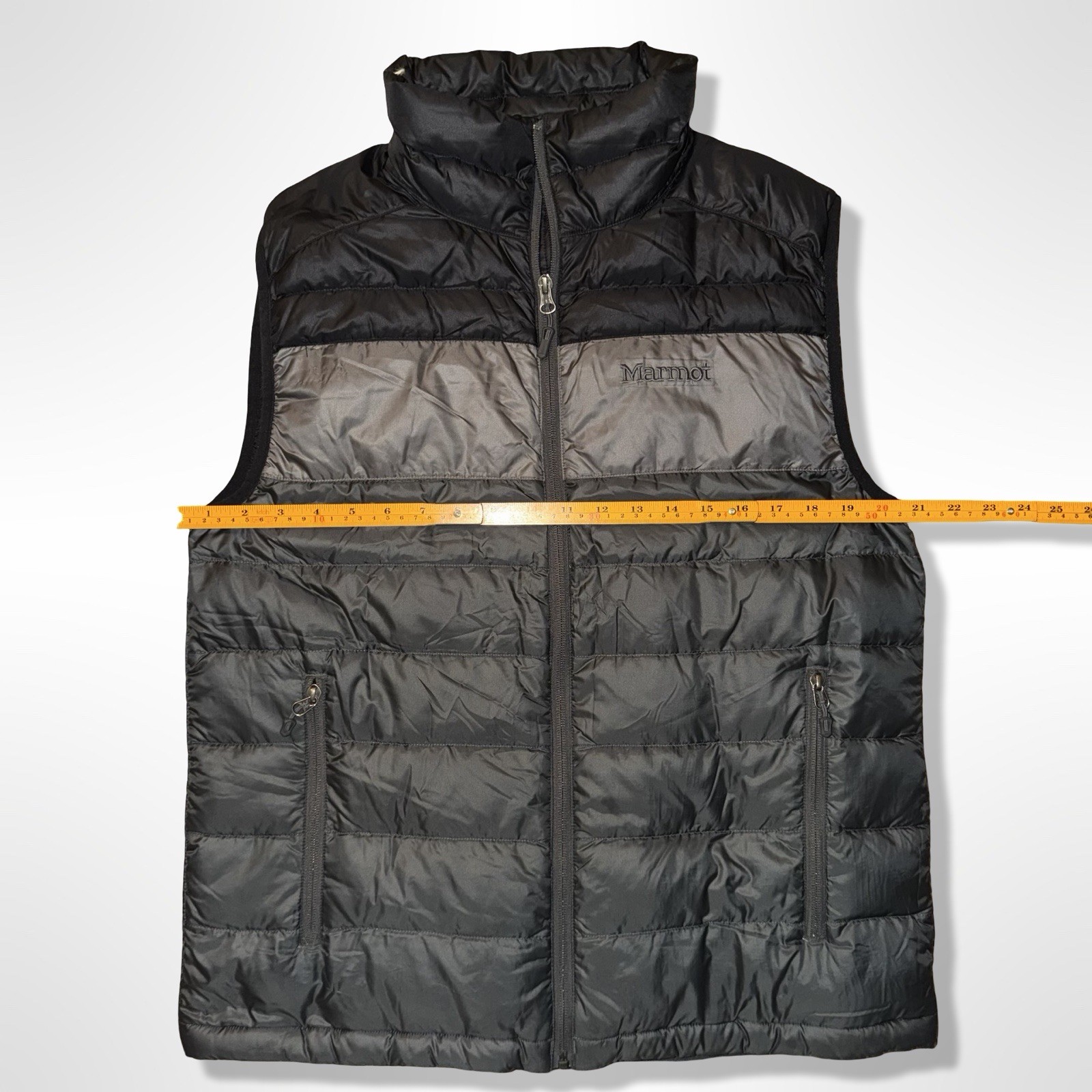 Marmot Puffer Vest Mens Sz L Black/Gray 600 Fill Duck Down Insulated Coat image 9