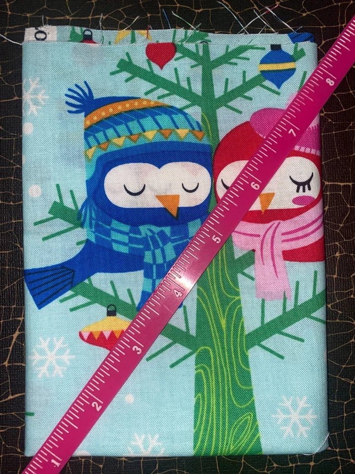 SUCATA CORTE sobras 9"X21" tecido NATAL 100% algodão (7,5) AMOR PASSARINHOS - Imagem 2 de 2