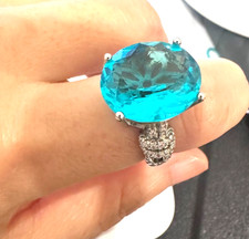 Natural Aquamarine Large Oval Ring