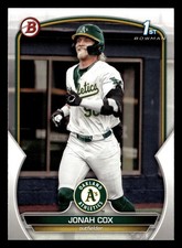 Jonah Cox 2023 1st Bowman Draft #BD-135 Oakland Athletics A's ROOKIE - FREE SHIP