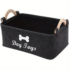 Dog Toy Box Storage Basket Foldable Organizer Storage Box w/ Handle Storage Bin