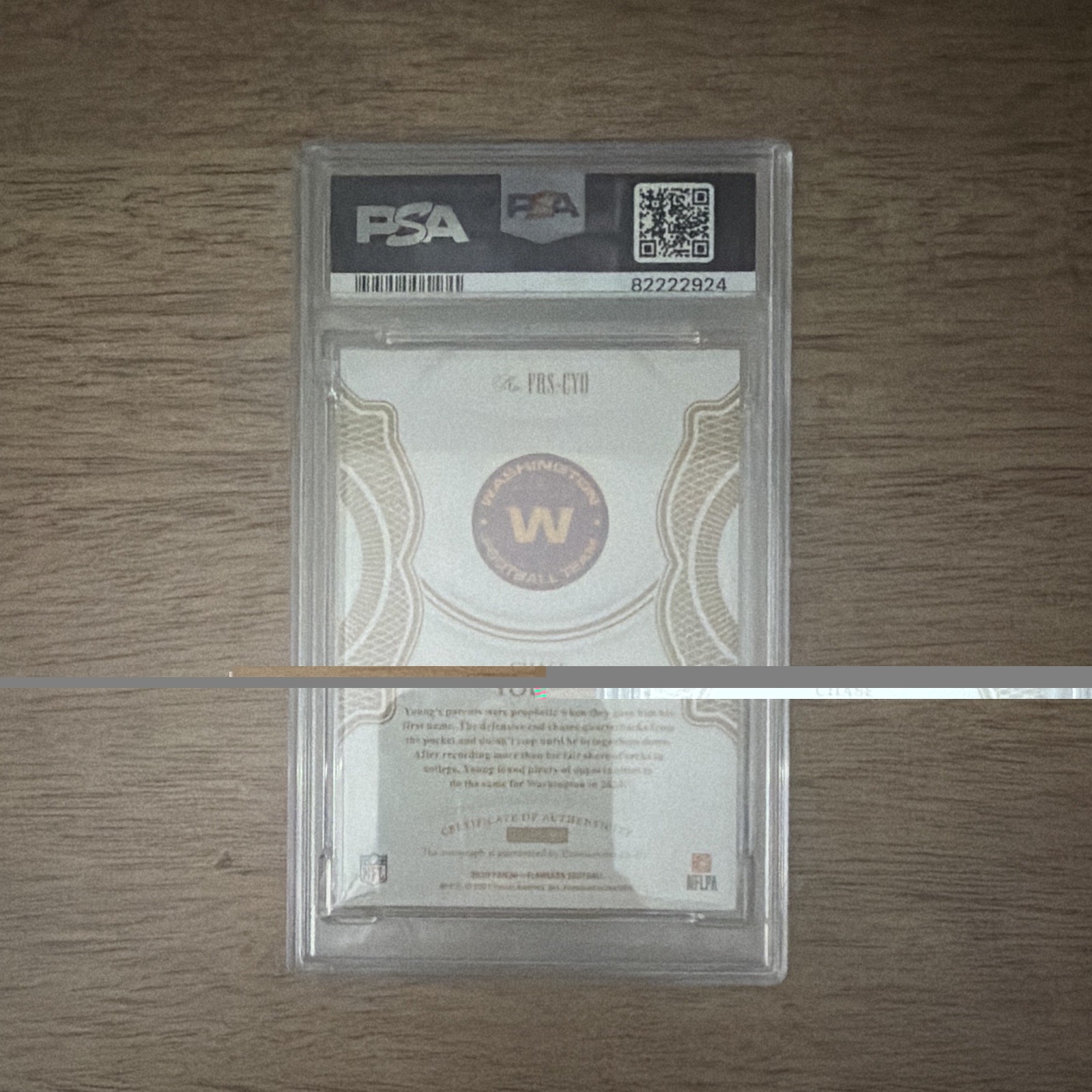 Panini 2020 Flawless Chase Young FRS-CYO Silver /20 PSA 10 Auto view 2