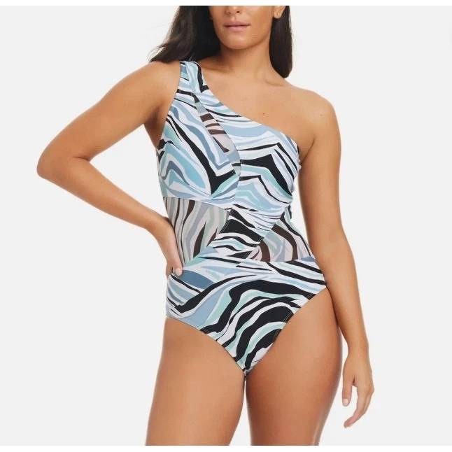 ピース Beyond Control Size 12 Printed One-Shoulder One Piece Swimsuit