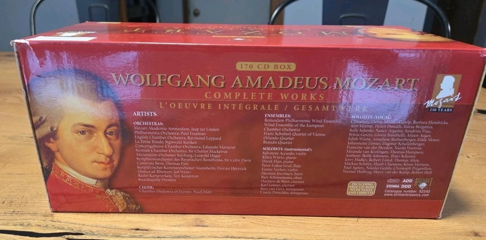 Wolfgang Amadeus Mozart Complete Works 170CD Box complete Set Foto 3 de 4