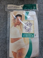 2 Pair Just My Size JMS Women's Size 14 4X  Cotton Spandex Brief White