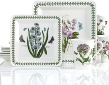 Portmeirion Botanic Garden 12-Piece Unique Square Dinnerware Set Service for 4