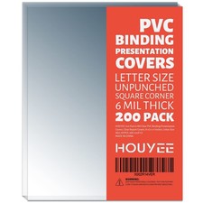 HOUYEE 200 Pack 6 Mil PVC Binding Presentation Covers,Clear Report Covers for...