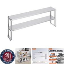 Durable 12x72 Inch Stainless Steel Overshelf, Perfect for Kitchen & Restaurants
