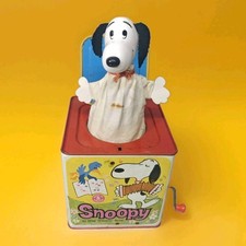 1966 Mattel Inc. Vintage Snoopy Jack in the Box Collectible/works great 60 yrs.
