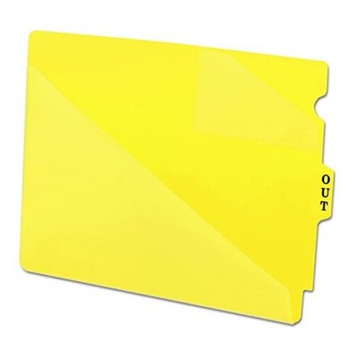  End Tab Poly Out Guide, Two-Pocket Style, Center Position Tab, Extra Yellow
