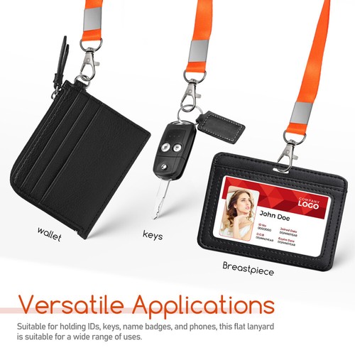 10 Pcs Lanière D'identification Personnel Lanyard Du Support Carte - Photo 6/11