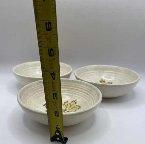 Set of 3 METLOX Poppytrail WOODLAND GOLD Fall Leaves 5 1/2" FRUIT BOWLS - Picture 2 of 7