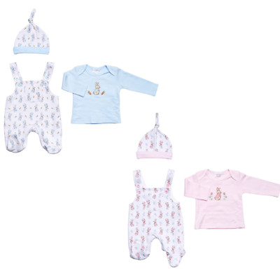 Premature tiny baby Peter rabbit winter dungaree top hat gift set 3-8 ...