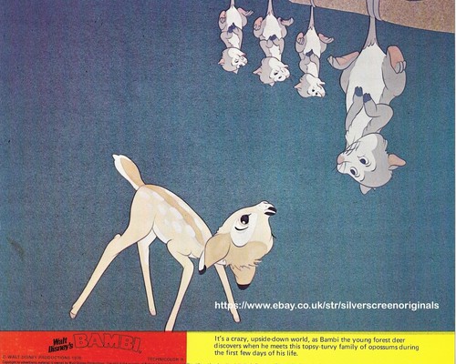 Bambi 8x ORIGINAL UK FOH Lobby Cards Walt Disney RR - Picture 7 of 12