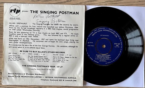 ALLAN SMETHURST THE SINGING POSTMAN SIGNED 7" EP RALPH TUCK (1966) NR MINT FOLK - Picture 2 of 3