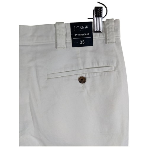 Mens White Shorts Size 33 J.Crew 9” Inseam Flat Front Chino Flex - Picture 5 of 10