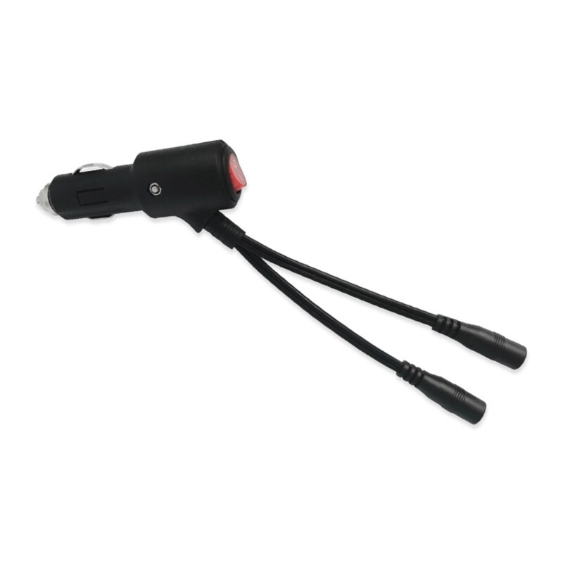 Car Cable Cigarettes to Double DC5521 with Power Button Control
