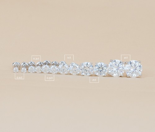 Real Moissanite Screw Back Stud Earrings 925 Silver Hip Hop Mens Ladies 3mm-10mm - Picture 5 of 20