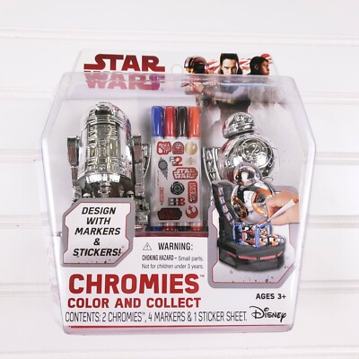 NEW Disney Star Wars The Last Jedi Color Collectible Chromies R2-D2 BB-8 7pc Set