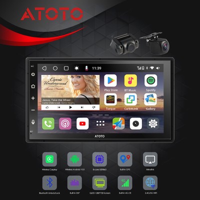 7in 2 DIN Touchscreen Digital Apple Carplay Stereo Radio AM/FM Bluetooth PPV USB