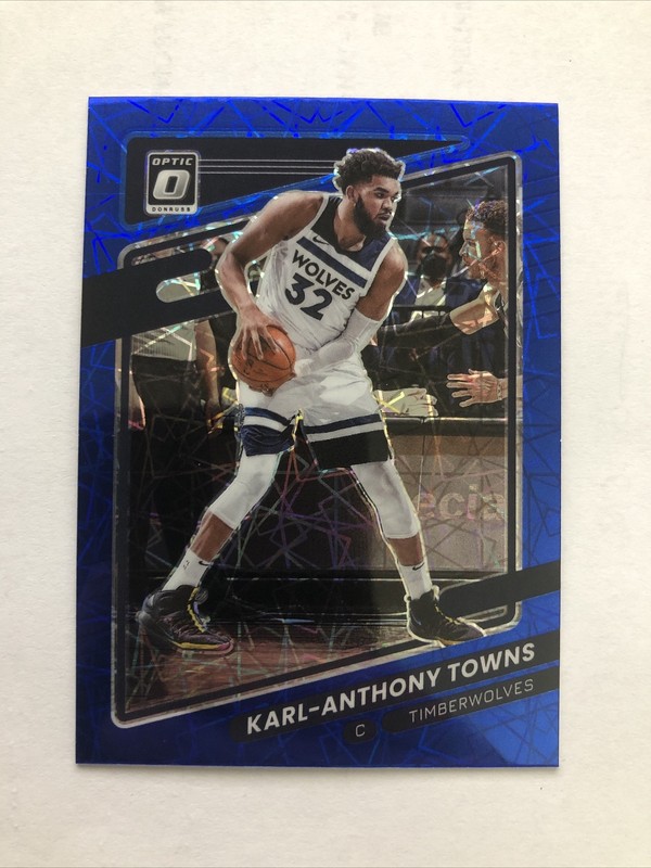 Karl-Anthony Towns 2021-22 Panini Donruss Optic Blue Velocity Prizm #87