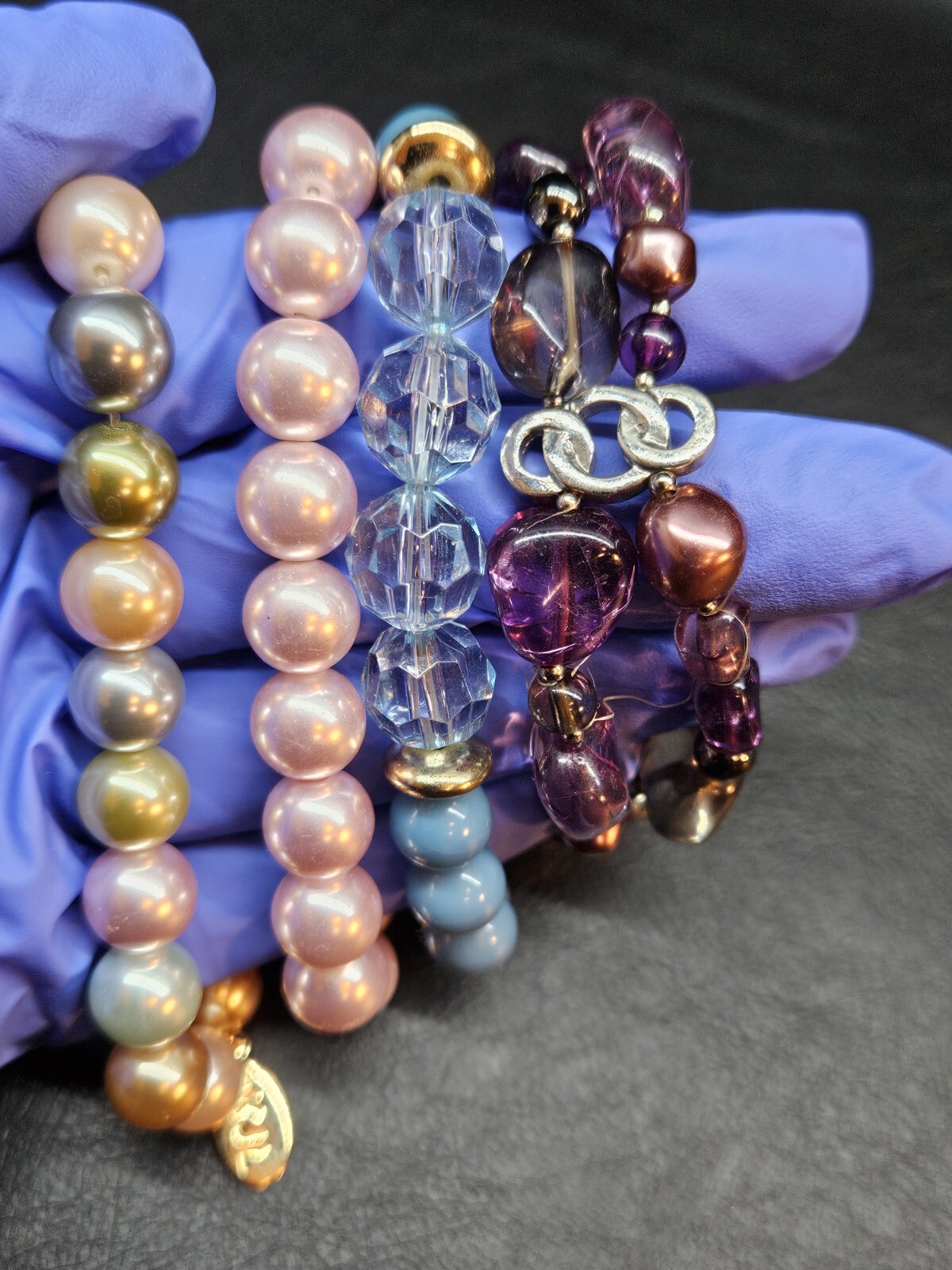 5 Multicolor Stretchable Beaded Bracelets, Free S… - image 8