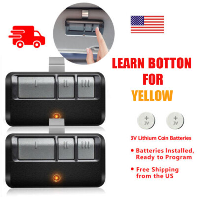 1/2PCS For LiftMaster 3 Button Remote Control 891LM Garage Door Opener Yellow