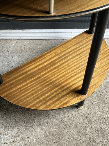 Vintage Mid 20th Century Scandi Half Moon Teak Beistell Konsolentisch 60er 70er - Bild 4 von 10