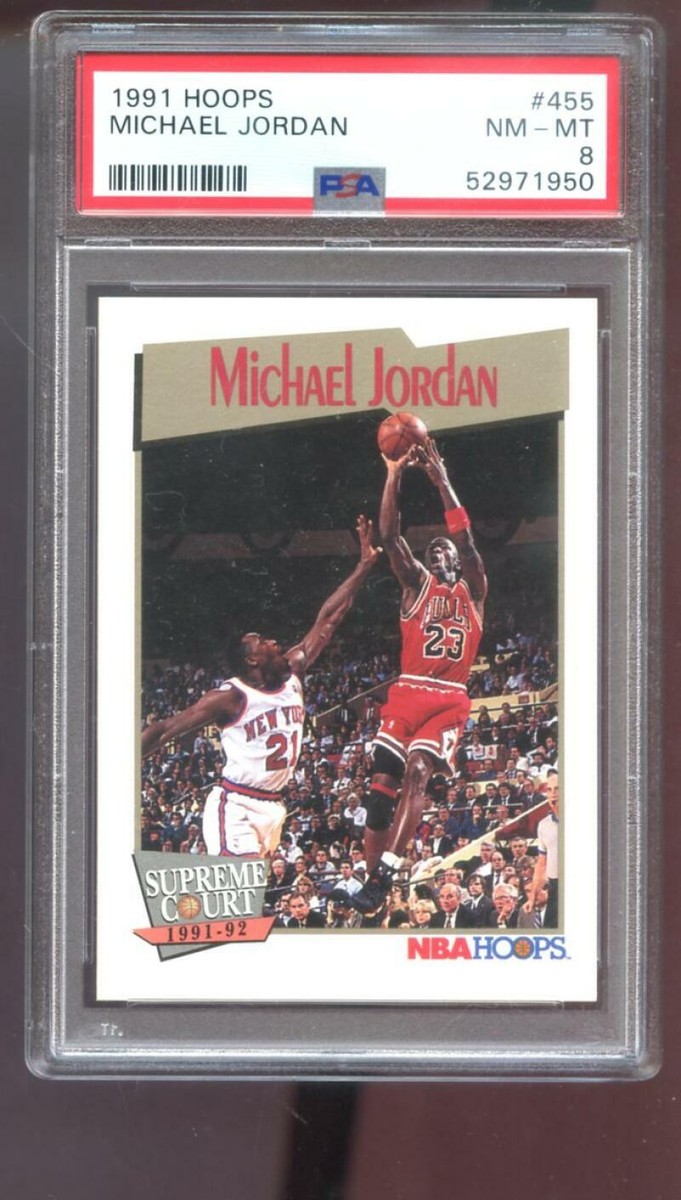 1991-92 Hoops #455 Michael Jordan PSA 8 Graded Basketball