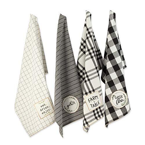 Home Sweet Farmhouse Kitchen Collection, Dishtowel Set, 18x28, Black, 4 Count - Picture 5 of 7