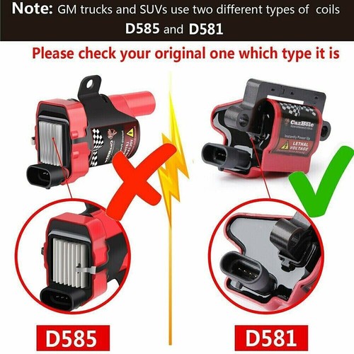 8PACK D581 Square Ignition Coils & Spark Plug For Chevy GMC 4.8/5.3/6.0L UF271 - Picture 5 of 12