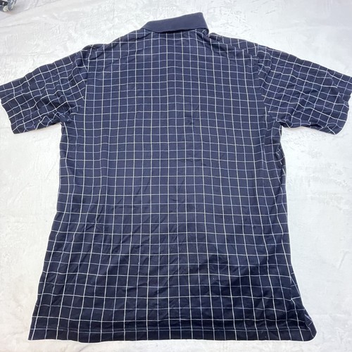 Pebble Beach Golf Links SS Shirt Polo Mens L Blue White Plaid Pattern Logo Italy - Picture 5 of 8