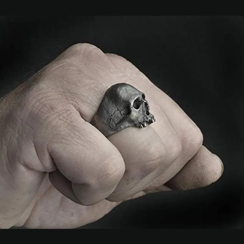 Size 12 Skull Biker Ring Vintage Zinc Alloy Rings Men's Punk Rock Jewelry - Picture 22 of 24